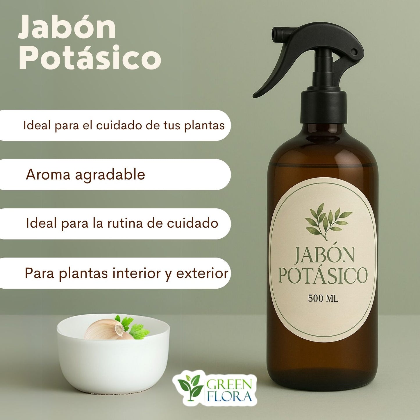 Jabón Potásico con Ajo para Plantas | Rinde 4 L